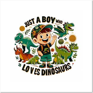 Dinosaur Enthusiast: A Boy's Prehistoric Adventure Posters and Art